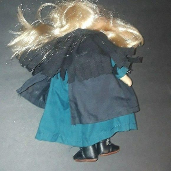 Cute doll dressed in black frock dress 9" victorian frock poppet glass and cloth - Picture 3 of 4